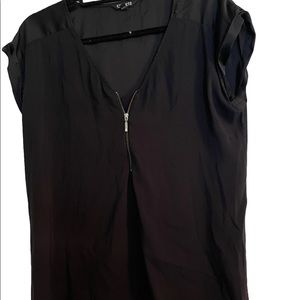 Black Zip front Express Blouse